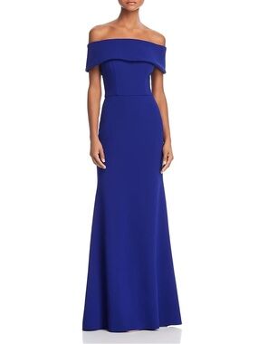 Off-the-Shoulder Royal Blue Evening Gown